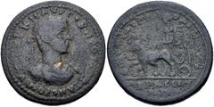 Roman Provincial LYDIA, Acrasus. Severus Alexander. AD 222-235. Æ (37.5mm, 30.92 g, 12h). Laureate, draped, and cuirassed bust right / Kybele enthroned left, holding phiale and resting arm on typanum 