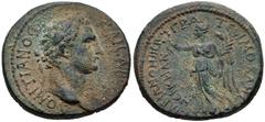 Roman Provincial LYDIA, Cilbiani Inferiores (Nicaea). Domitian. AD 81-96. Æ (24mm, 10.00 g, 12h). Teimokles, magistrate. Laureate head right / Nike advancing left, holding wreath and palm frond. RPC I