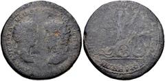 Roman Provincial LYDIA, Julia Gordus. Marcus Aurelius & Lucius Verus. AD 161-169. Æ (33.5mm, 21.26 g, 6h). Confronted laureate heads of Marcus Aurelius right and Lucius Verus left / Demeter holding tw