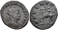 Roman Imperial Claudius II Gothicus. AD 268-270. Antoninianus (19mm, 3.25 g, 6h). Rome mint. 1st emission, circa October-November AD 268. IMP C M AVR CLAVDIVS P F AVG, radiate, draped, and cuirassed b