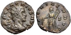 Roman Imperial Claudius II Gothicus. AD 268-270. Antoninianus (20mm, 4.47 g, 12h). Siscia mint, 2nd officina. 4th emission, circa January-August AD 270. Radiate, draped, and cuirassed bust right / Pro