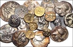 Electrotypes MISCELLANEOUS. Group of 20 "AV", "AR", and "CU" Uniface and Biface denominations. Unsigned British Museum electrotype by Robert Ready or his sons. An interesting group of uniface electrot