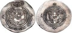 Early Medieval & Islamic ISLAMIC, Umayyad Caliphate. temp. Ibn al-Ash'ath. Rebel, AH 80-84 / AD 699-704. AR Drachm (33mm, 4.05 g, 12h). Issue of 'Amr ibn Laqit, deputy in Kirman. KRMKRMAN sic (Kirmān)