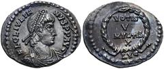 The 1887 East Harptree Hoard Julian II. AD 360-363. AR Siliqua (20mm, 2.15 g, 6h). Lugdunum (Lyon) mint. Struck AD 360-361. FL CL IVLIA NVS P P AVG, pearl-diademed, draped, and cuirassed bust right / 
