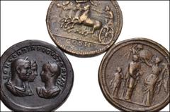 Large Lots ROMAN. Imperial. Lot of six (6) Imperial Fantasies/Copies. Includes: Medallions: Antoninus Pius // Didius Julianus // Septimius Severus (lead?) // Philip I, Otacilia Severa, and Philip II /