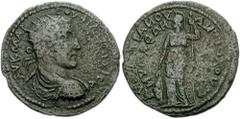 LYDIA, Nysa. Philip I. 244-249 AD. Æ 35mm (14.08 g). Radiate, draped and cuirassed bust right, seen from behind / AVP TATIANOV ANTIOXOV ΓΠ, NVCAEΩN, Athena standing left, holding shield set on ground 