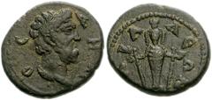LYDIA, Tabala. Autonomous. Circa 193-211 AD. Æ 18mm (3.94 g). Bearded head of Demos right / TABA-ΛEΩN, cult statue of Artemis Ephesia facing. BMC Lydia pg. 288, 2; SNG Copenhagen 563; SNG von Aulock -