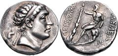 Oriental Greek BAKTRIA, Greco-Baktrian Kingdom. Euthydemos I Theos Megas. Circa 225-200/195 BC. AR Tetradrachm (28mm, 16.35 g, 12h). Mint A (near Aï Khanoum). Struck circa 220/15-210/08 BC. Diademed m