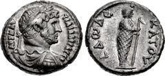 The Staffieri Collection EGYPT, Alexandria. Hadrian. AD 117-138. BI Tetradrachm (25mm, 13.26 g, 11h). Dated RY 12 (AD 127/128). AVT KAI TPAI A∆PIA CЄB, laureate, draped, and cuirassed bust right / Mum
