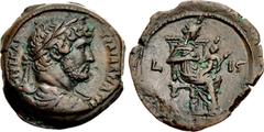 The Staffieri Collection EGYPT, Alexandria. Hadrian. AD 117-138. Æ Diobol (24mm, 9.85 g, 11h). Dated RY 16 (AD 131/132). AVT KAI TPAI A∆PIA CЄB, laureate, draped, and cuirassed bust right / Isis enthr