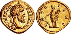Roman Imperial Didius Julianus. AD 193. AV Aureus (20mm, 6.50 g, 12h). Rome mint. IMP CAES M DID IVLIAN AVG, laureate head right / P M TR P COS, Fortuna standing left, holding rudder set on globe in r