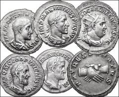 Roman Imperial Collection of Imperial silver of Maximinus, Maximus, Balbinus, and Pupienus. AD 235-238. AR Antoniniani and Denarii. Includes the following: 13 Denarii of Maximinus, 1 Denarius of Maxim