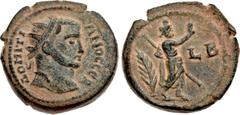 Roman Imperial Domitius Domitianus. Usurper, AD 297-298. BI Octodrachm (24mm, 11.91 g, 12h). Alexandria mint. Dated RY 2 (AD 297/8). ΔOMITI-ANOC CЄB, radiate head right / Serapis standing right, raisi