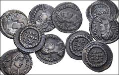 Large Lots ROMAN. Imperial. Lot of ten (10) Constantius II. AD 337-361. AR Siliqua. Lugdunum (Lyon) mint. All coins:Bust right // VOT/ XXX/ MVLTIS/ XXXX within wreath. Mostly VF, some better. Deeply t