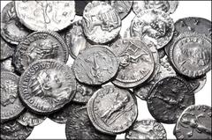 Large Lots ROMAN. Imperial. Lot of thirty-six (36) AR denarii and antoniniani. Includes: Denarii: Domitian // Trajan (3 coins) // Antoninus Pius // Faustina Senior (4 coins) // Faustina Junior // Sept