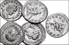 ROMAN. Imperial. Lot of five (5) AR Antoniniani from Gordian III to Herennia Etruscilla. Includes: Gordian III (2) // Philip I (1) // Otacilia Severa (1) // Herennia Etruscilla (1). VF to Good VF, som