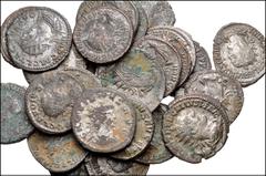 ROMAN. Imperial. Lot of twenty-five (25) Antoniniani from Trebonianus Gallus to Diocletian. Various types. Most appear to be eastern issues. Includes the following: Trebonianus Gallus (2) // Valerian 