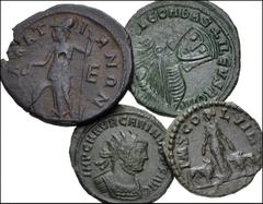 MIXED. Roman Provincial–Byzantine. Lot of four (4) bronze coins. Includes: ROMAN PROVINCIAL. Moesia Superior, Viminacium. Gordian III. Æ 21mm // Moesia Inferior, Callatis. Gordian III. Æ 27mm // ROMAN