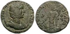 CILICIA. Aegeae. Cornelia Supera, wife of Aemilian. Augusta 253-254 AD. Æ 24mm (8.54 g, 7h). Diademed bust right on crescent / Tyche standing facing, head left, holding rudder and cornucopiae; goat to