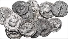 Large Lots ROMAN. Imperial. Lot of thirteen (13) AR coins. Includes: AR Denarii of: Caracalla // Elagabalus // Septimius Severus // Pupienus // AR Antoniniani of: Gordian III (6) // Philip I (2) // Tr