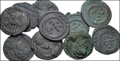 Large Lots ROMAN. Imperial. Lot of ten (10) late Æ Folles. Includes: Julian II (7) // Jovian (3). Average Fine to Near VF, some marks and deposits. LOT SOLD AS IS, NO RETURNS. Ten (10) coins in lot. "