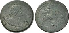 Roman Provincial CILICIA, Adana. Plautilla. Augusta, AD 202-205. Æ (41mm, 37.48 g, 6h). Draped bust right; star to left; crescent above star to right; c/m: Victory in circular incuse / Caracalla on ho