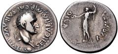 Roman Imperial Galba. AD 68-69. AR Denarius (19mm, 3.51 g, 6h). Spanish mint (Tarraco?). Struck circa April-late AD 68. SER GALBA IMP CAESAR AVG P M TR P, laureate head right, globe(?) at point of bus