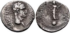 Roman Imperial Galba. AD 68-69. AR Denarius (18mm, 3.39 g, 7h). Uncertain mint in Gaul (Narbo?). Struck circa April-late autumn AD 68. [SER GALBA] IMPERATOR, laureate head right / [VIC]TORIA P R, Vict
