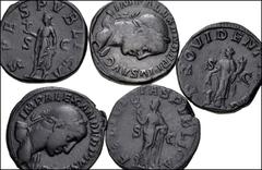 Large Lots ROMAN. Imperial. Lot of ten (10) Æ Sestertii of Severus Alexander and Julia Mamaea. Includes the following RIC numbers:SEVERUS ALEXANDER. 635 (2) // 642 (2) // 648 (2) // JULIA MAMAEA. 676 