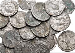 Large Lots ROMAN. Imperial. Lot of twenty-five (25) Antoniniani of Salonina. Various types. Most appear to be from eastern mints (Antioch and Samosata). Fair to VF, some roughness and encrustation. Al