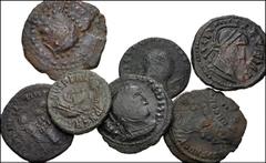 Large Lots EARLY MEDIEVAL. Migration Period. Lot of seven (7) Æ denominations. Includes: Mostly issues of Constantine I helmeted head/two Victories type. Lot also includes an issue of Constantius II w
