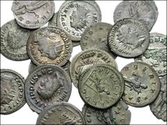 [Roman Imperial] MIXED LOT. Lot of eighteen AR Antoniniani. Elagabalus. 218-222 AD. Radiate, draped and cuirassed bust right / Victory advancing right. RSC 291 // Gordian III. 238-244 AD. Same / Gordi