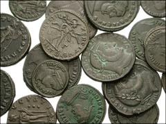 [Roman Imperial] MIXED LOT. Lot of nineteen Roman Æ, From the Tetrarchy to Crispus. Diocletian. Æ Follis. Ticinum. Moneta. RIC VI 43a // Diocletian as Senior Emperor. Æ Follis. Alexandria. Providentia