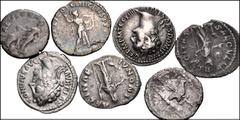 Large Lots ROMAN. Imperial. Lot of sixteen (16) AR coins. Includes: Denarii of: Vespasian (4) // Domitian (2) // Trajan // Marcus Aurelius // Faustina Junior // Septimius Severus (2) // Elagabalus // 