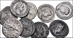 Large Lots ROMAN. Imperial. Lot of nine (9) AR Antoniniani. Includes: Gordian III (3) // Philip I (2) // Otacilia Severa (2) // Trebonianus Gallus // Herennia Etruscilla. Near VF to VF, some roughness