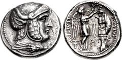 Greek SELEUKID EMPIRE. Seleukos I Nikator. 312-281 BC. AR Tetradrachm (26mm, 17.05 g, 10h). Susa mint. Struck circa 305/4-295 BC. Head of hero (Alexander or Seleukos?) right, wearing helmet covered wi