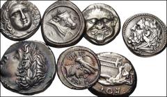 Electrotypes MISCELLANEOUS. Group of 7 "AR" Uniface and Biface denominations. Unsigned British Museum electrotype by Robert Ready or his sons. An interesting group of uniface obverses, as well as a bi