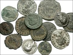 [Roman Imperial and Byzantine] MIXED LOT. Lot of thirteen Roman AR and Æ, Byzantine Æ and one (1) Provincial Æ. Cilicia, Mallus. Marcus Aurelius. 161-180 AD. Æ 22mm // Antoninus Pius. 138-161 AD. AR D