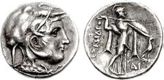 PTOLEMAIC KINGS of EGYPT. Ptolemy I Soter. As satrap, 323-305 BC. AR Drachm (2.83 g, 12h). Uncertain standard. Alexandreia mint. Stuck in the name of Alexander III of Macedon, circa 311 BC. Diademed h