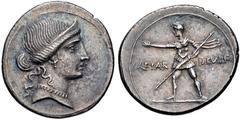 Roman Republican The Triumvirs. Octavian. Autumn 32-summer 31 BC. AR Denarius (18.5mm, 3.39 g, 10h). Italian (Rome?) mint. Diademed head of Venus right, wearing necklace / Octavian advancing left, ext