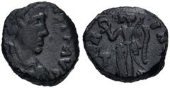 Early Medieval & Islamic VANDALS. Pseudo-Imperial coinage. Circa 440-490. Æ Nummus (10mm, 1.51 g, 10h). Struck in the name of Honorius. Pseudo-Rome mint in Carthage. [D N HONORI]VS PΓ ΛVC, pearl-diade