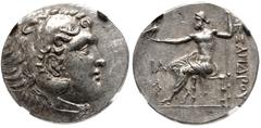 Greek LYCIA, Phaselis. Circa 218/7-186/5 BC. Fourrée Tetradrachm (30.5mm, 14.43 g, 9h). In the name and types of Alexander III of Macedon. Dated CY 11 (211/0 BC). Head of Herakles right, wearing lion 