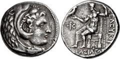Greek SELEUKID EMPIRE. Antiochos I Soter. 281-261 BC. AR Tetradrachm (26.5mm, 16.51 g, 8h). In the name of Seleukos I Nikator. Susa mint. Head of Herakles right, wearing lion skin / Zeus Aëtophoros se