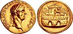 Roman Imperial Claudius. AD 41-54. AV Aureus (19mm, 7.70 g, 11h). Lugdunum (Lyon) mint. Struck AD 41-42. TI CLAVD • CAESAR • AVG • P • M • TR • P, laureate head right / IMPER RECEPT across top of fron