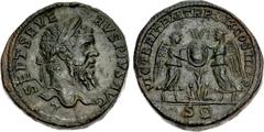 Roman Imperial Septimius Severus. AD 193-211. Æ Sestertius (32mm, 28.41 g, 12h). Rome mint. Struck AD 211. L SEPT SEVE RVS PIVS AVG, laureate head right / VICT BRIT P M TR P XIX COS III P P, S C in ex