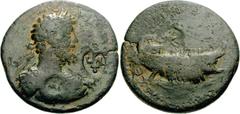 Septimius Severus. AD 193-211. Æ 32mm (23.60 g, 11h). Aegeae mint in Cilicia. Dated CY 247 (AD 200/1). Laureate, draped, and cuirassed bust right; c/ms: goat right and Nike left, both within incuse ov