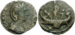 Salonina. Augusta, AD 254-268. Æ 26mm (8.48 g, 12h). Tyre mint in Phoenicia. Draped bust right, wearing stephane / Tyche(?) standing left on pentekonter, holding phiale and cornucopia; gubernator at s