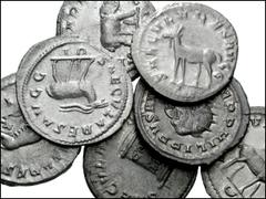 ROMAN. Imperial. Lot of seven Philip I and Otacilia Severa Millennial AR Antoniniani. Philip I: Lion walking right. RIC IV 12. // Cippus. RIC IV 24c. // Stag walking right. RIC IV 19. // She-wolf stan