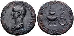 Roman Imperial Nero. As Caesar, AD 50-54. Æ Dupondius (27.5mm, 17.73 g, 9h). Uncertain Balkan/Thracian mint. Struck under Claudius, AD 51-54. NERO CLAVD CAES DRVS GERM PRINC IVVENT, bareheaded and dra