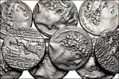 Large Lots GREEK. Levant & the Near East. Lot of ten (10) Seleukid AR Tetradrachms. All coins: Philip I Philadelphos. Circa 95/4-76/5 BC. AR Tetradrachm. Average VF, porosity. LOT SOLD AS IS, NO RETUR